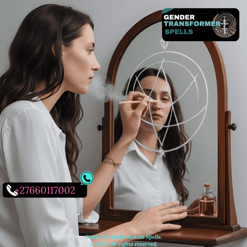 Person tracing a sigil onto a mirror with misty breath or oil. (1)
