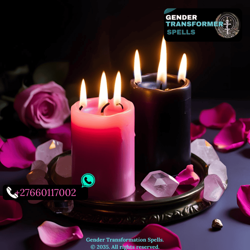body feminization spells altar with pink candles and rose petals (1)