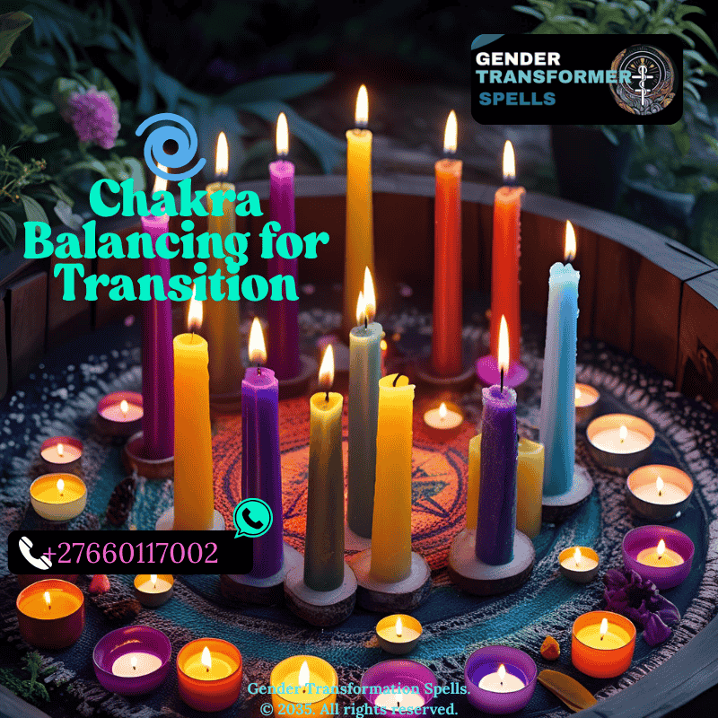 Chakra-colored candles burning in ritual circle for gender healing (3)