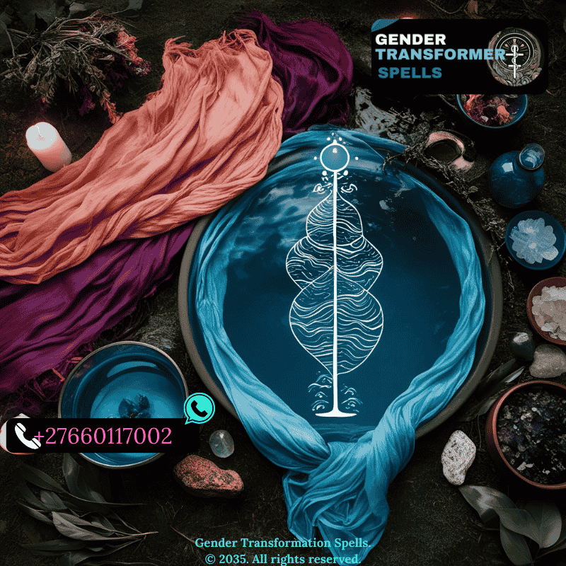 Flowing ritual fabrics and water elements representing gender fluidity in magic (2)