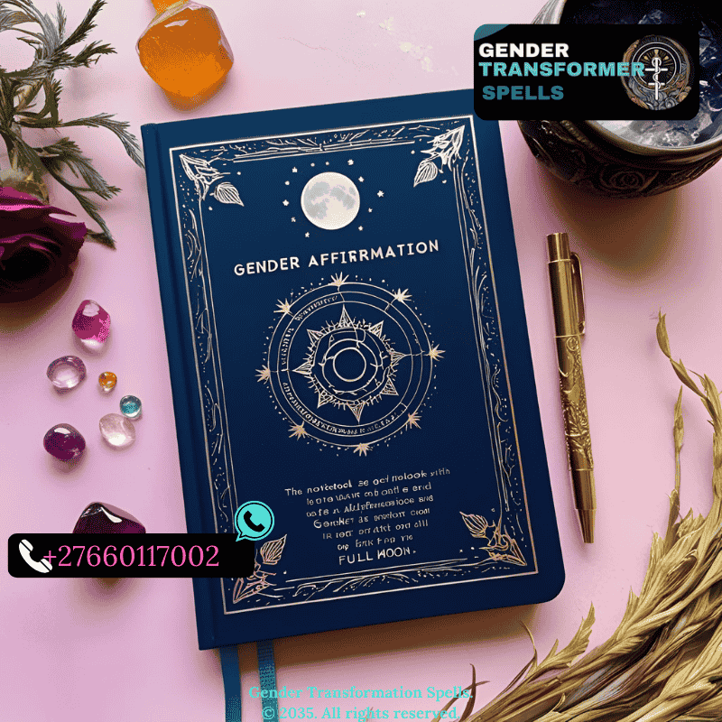 Magical notebook with daily gender affirmation spell under full moon. (1)
