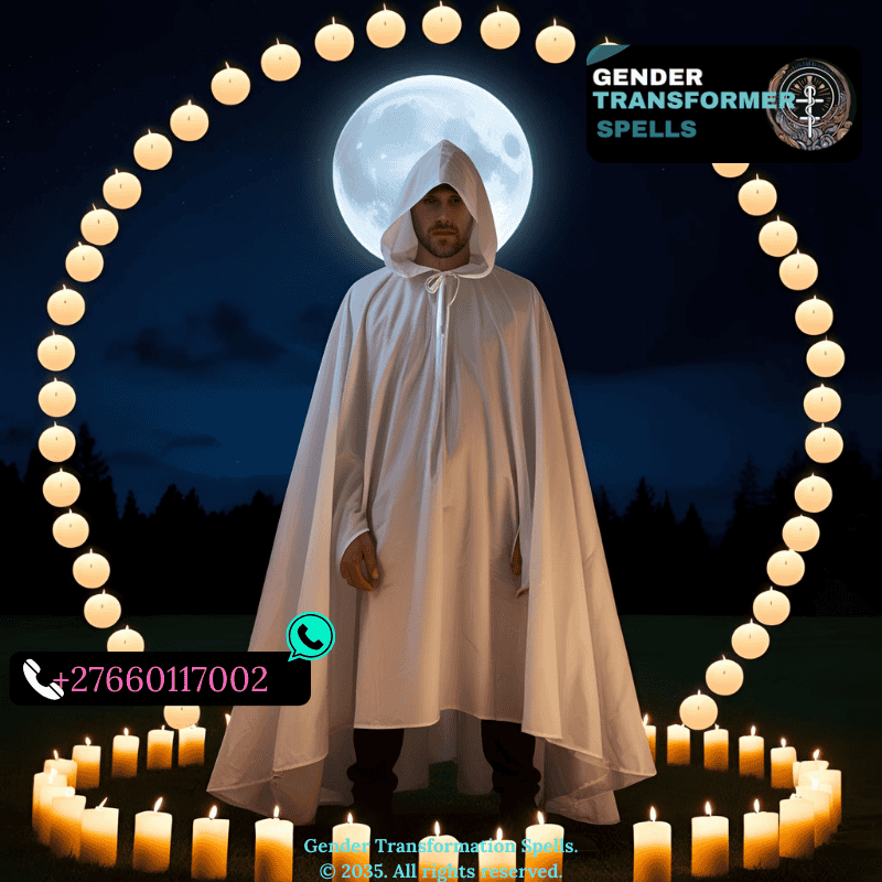 Person cloaked in moonlight, standing in a circle of candles. (1)