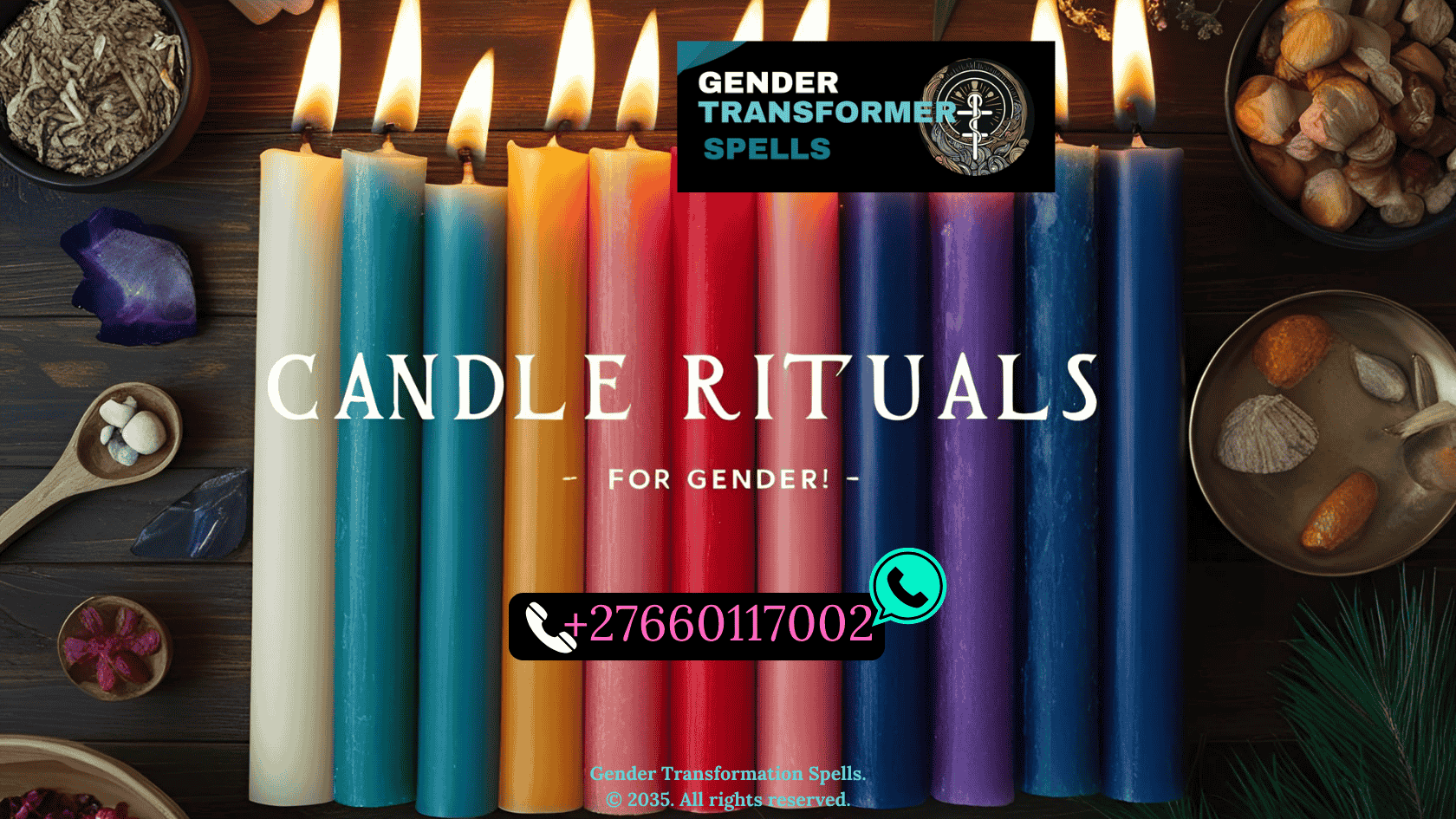 candle rituals for gender goals with colored candles, affirmations, and spiritual symbols (1)