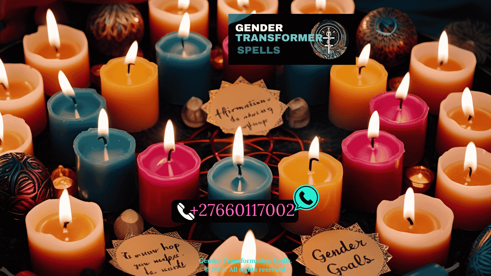 candle rituals for gender goals with colored candles, affirmations, and spiritual symbols