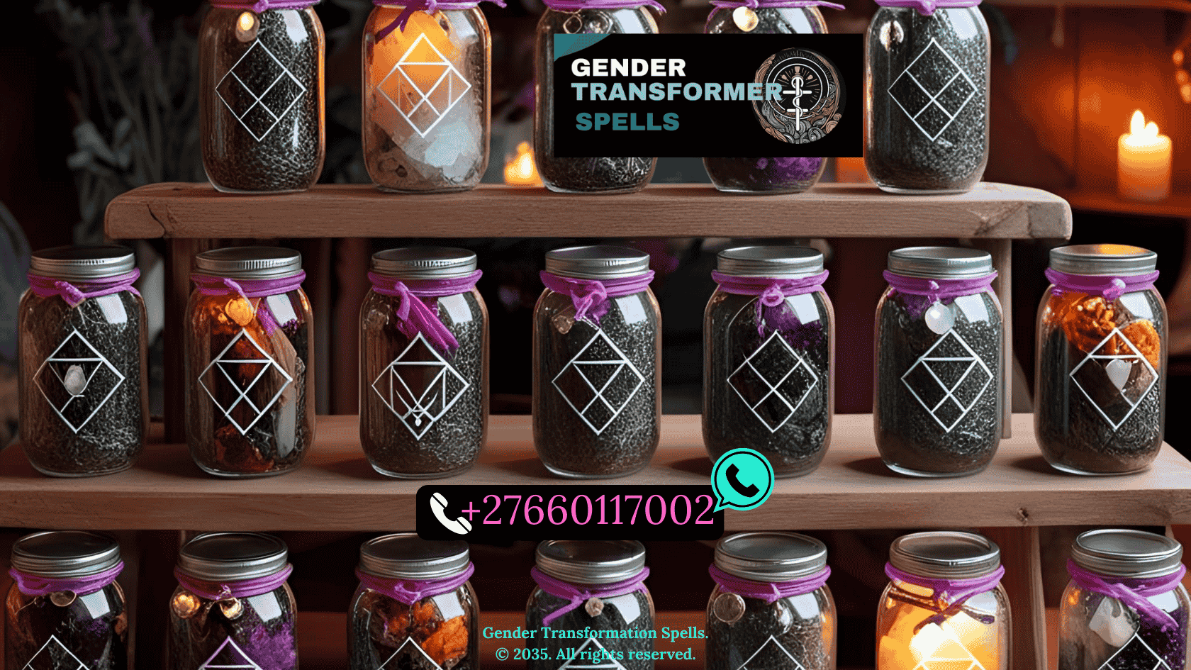 gender identity spell jars and charms with herbs, crystals, sigils, and affirmations