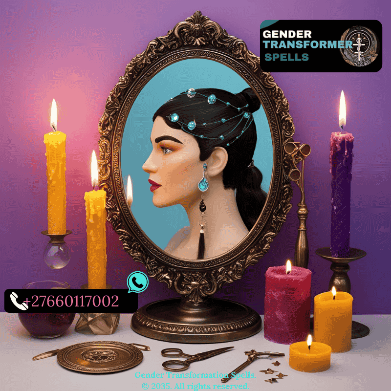 hair voice style transformation spellcraft with magical mirror, candles, and gender expression tools (2)