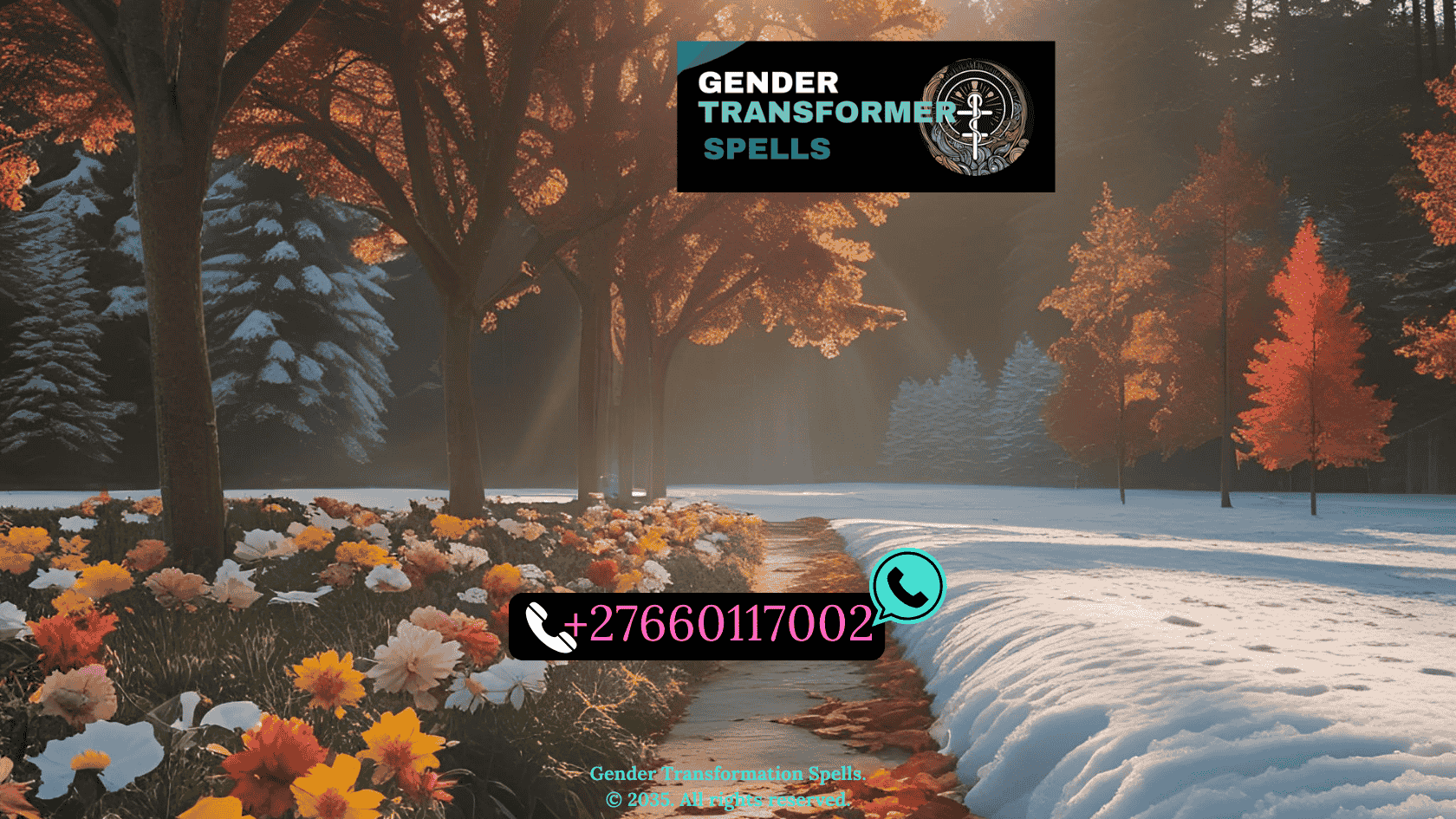 season-based gender alignment ceremonies with elements of each season—flowers, leaves, snow, sunlight—symbolizing gender transition